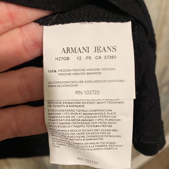 Armani jeans women’s black over sized T-shirt with silver sparkle graphics | XS - Picture 6 of 10